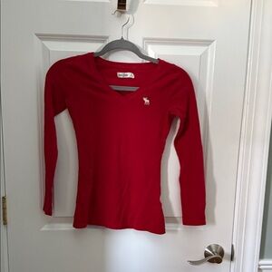 Abercrombie Kids Vivid Red Long Sleeve Tee